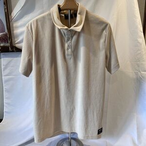 WeSC Ribbed Polo Shirt Cream Size L